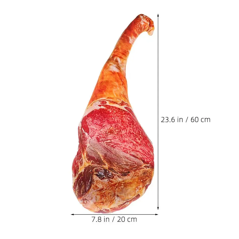 3D Ham Design Pillow Comfortable Cushion for Living Room Bedroom Nap Funny Decorative Meat Shape Throw