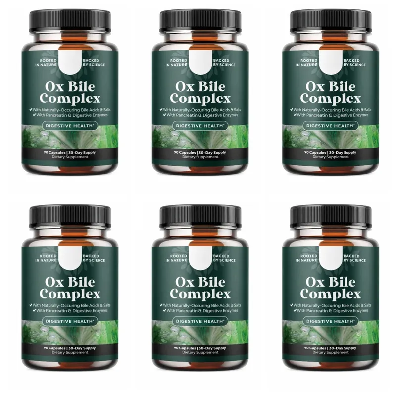 Digestive Enzyme Ox Bile Supplements with Pancreatin & Bromelain 90 Capsules 30 Servings for Women & Men
