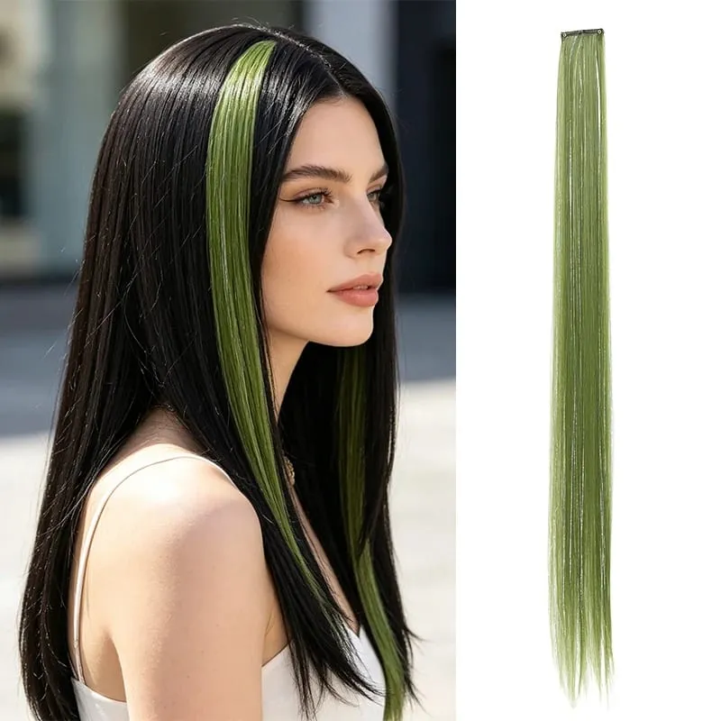 BB Clip in Synthetic Hair Extensions with Laser Silver Threads Colorful Shiny Hair Pieces for Party Daily Use No Damage — image 10