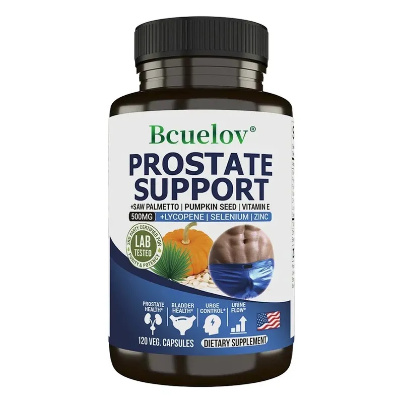 Men's Prostate and Bladder Support Capsules - Saw Palmetto Lycopene Pumpkin Selenium - Reduces Urinary Frequency