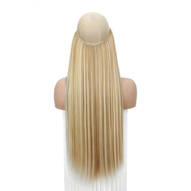 22Inch Synthetic Long Straight Fish Line Hair Extension Invisible Wire Halo Hairpiece Heat Resistant Fiber Hair for Women — image 10