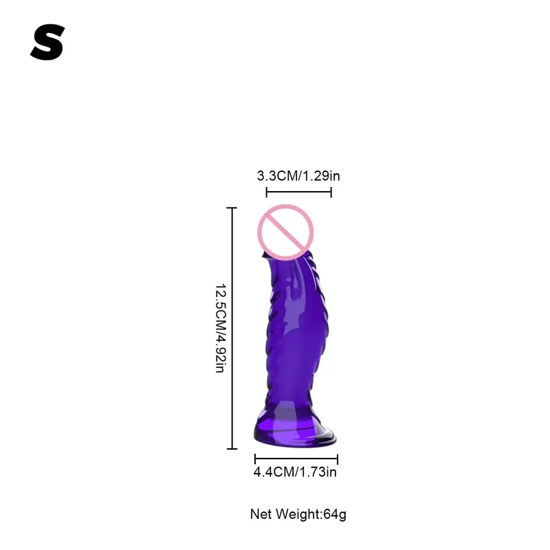 Crystal Clear Spiral Glass Dildo with Strong Suction Cup Base Transparent Realistic Anal Vaginal Sex Toy for Women Men Couples