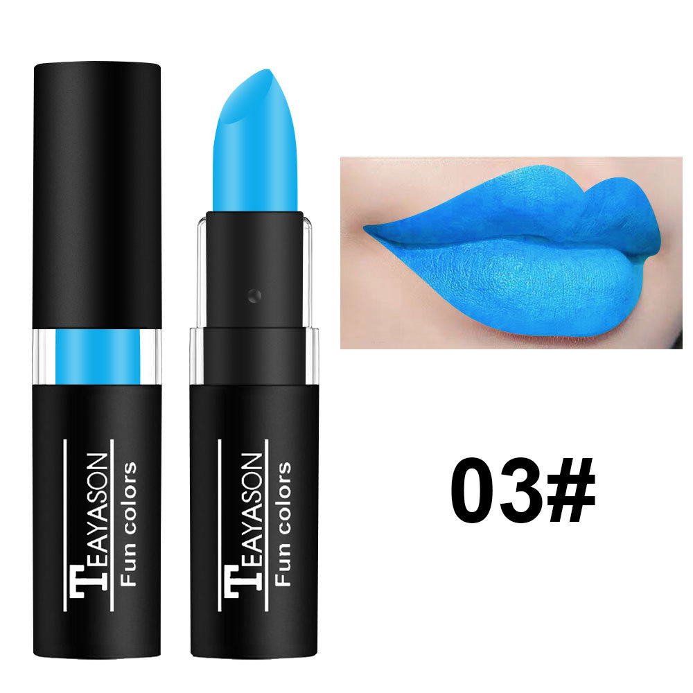 12 Color Lipstick Waterproof Long Lasting Cosmetic Black Blue Purple Green Matte Make Up Lip Gloss Makeup Red Lipstick — image 8