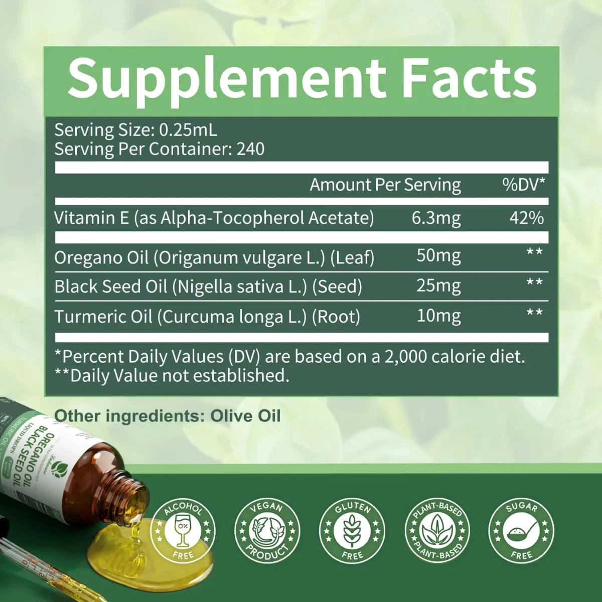 Lukaree 60ML Orgainc Oregano Oil Drop Support Respiratory Immune System Health Support Digestion and Intestinal Balance — image 2