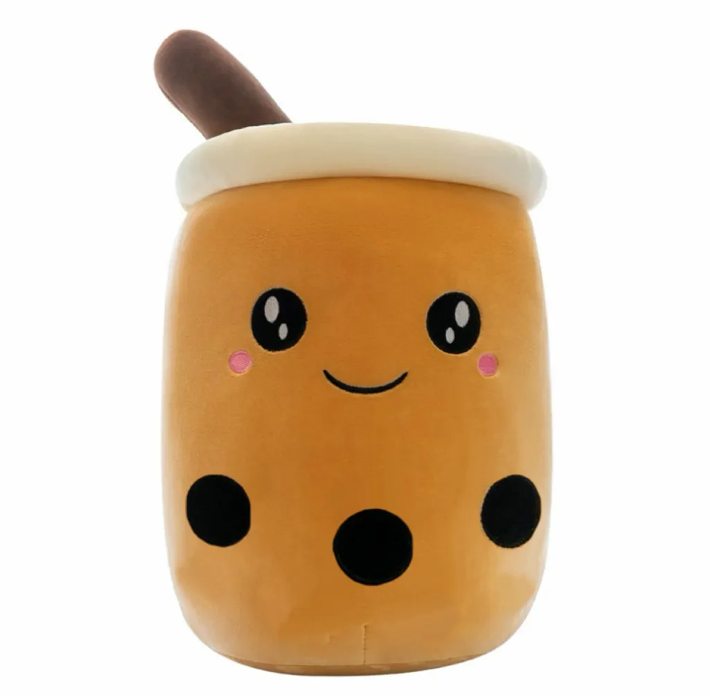 Roztomilý plněný Boba Plyšový Bubble Tea Skutečný Bubo Food Hrnek na mléko Plyšový polštář Měkký Kawaii Plyšové hračky Dárky pro děti Dospělý 24CM~ — image 4