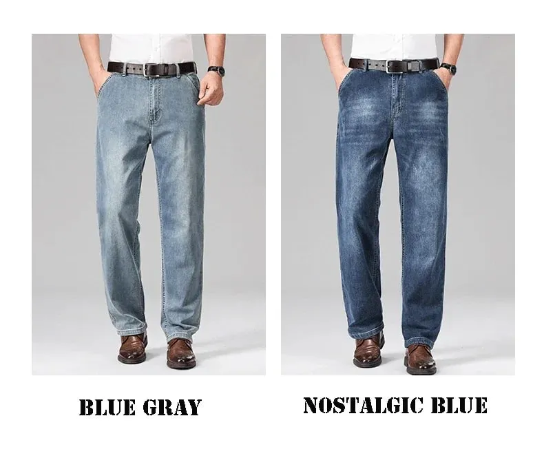 2026 Summer Men's Business Casual Thin Straight Jeans 90% Cotton Soft Stretch Fabric Baggy Denim Pants Male Brand Trousers — image 10