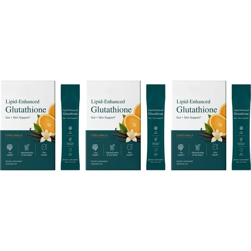 Lipid-Enhanced Glutathione Liquid Supplement Packets with Citrus Vanilla Support Gut Health and Skin Health 26 Packets 130ml — image 9
