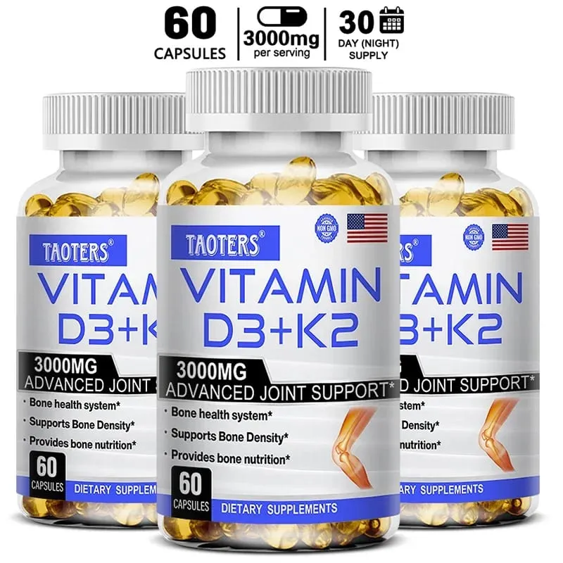 3000 mg Vitamin D3+K2 Gesundheitsergänzung – Kalziumergänzung für Knochenpräzision und allgemeine Gesundheit