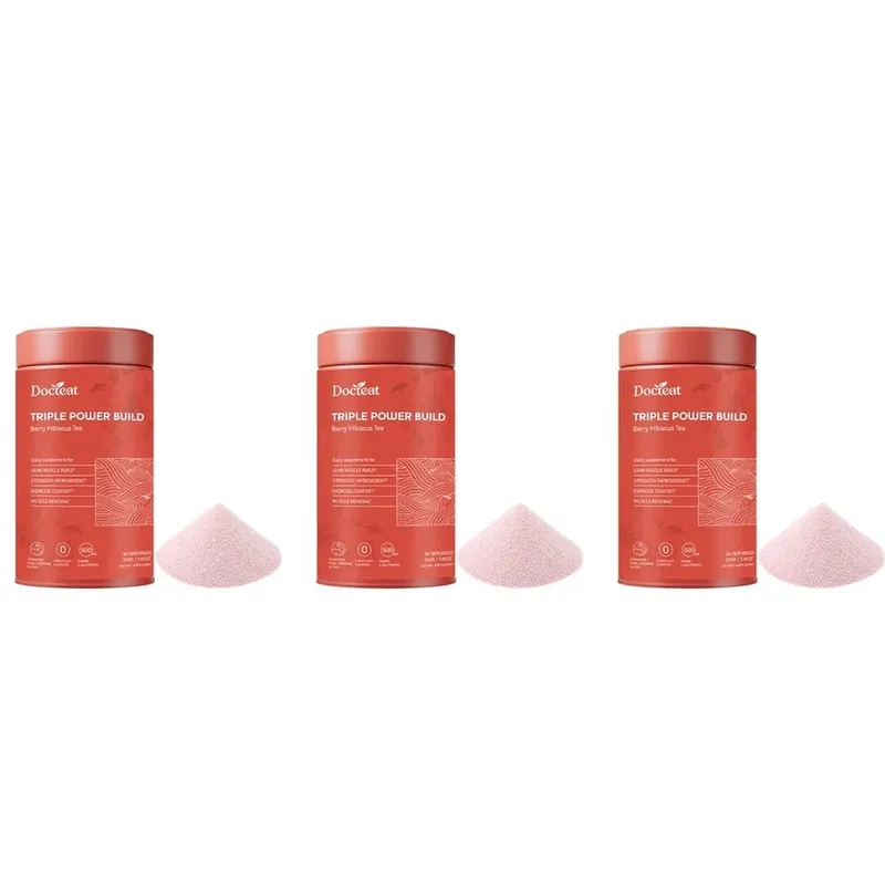 Docteat Berry Hibiscus Tea Creatine Powder with Creatine HCL and L-Glutamine Supports Hydration and Electrolytes 30 Servings — image 9