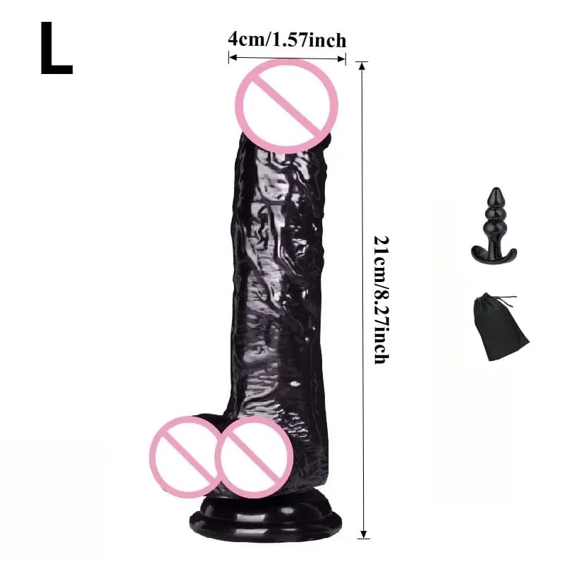 Waterproof Realistic Black Dildo Masturbators Anal Gay Soft Clitoris Vaginal Massager Penis Suction Cup Dick Sex Toys for Women