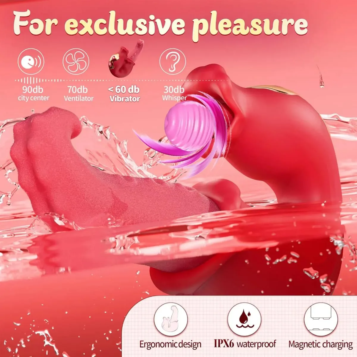 Rose Licking Realistic Tongue Vibrator G-spot Nipple Vagina Stimulator Clitoral Massager Thrusting Dildo Adult Sex Toy 18+