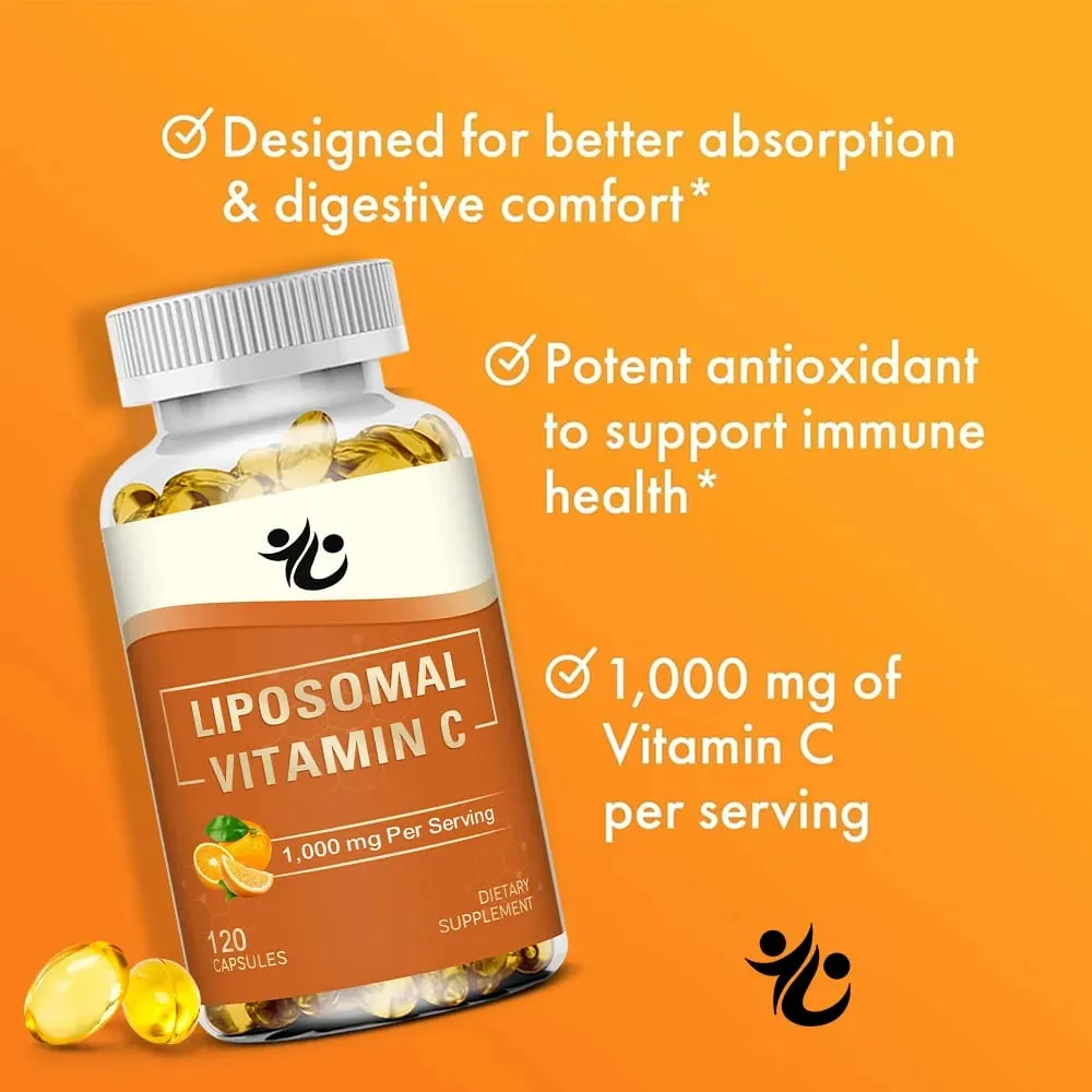Liposomální vitamín C 1000 mg tobolky – podpora imunitní obrany produkce kolagenu záření pleti, kognitivní a oběhové zdraví
