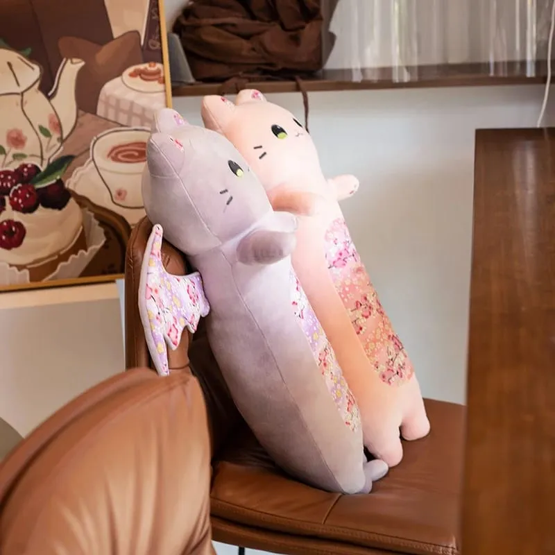 60 ซม.แมวน่ารักหมอน Cherry Blossom แมวปีกค้างคาวของเล่นตุ๊กตา Kawaii หมอนนอนนุ่มเบาะสาวของขวัญวันเกิด — image 7