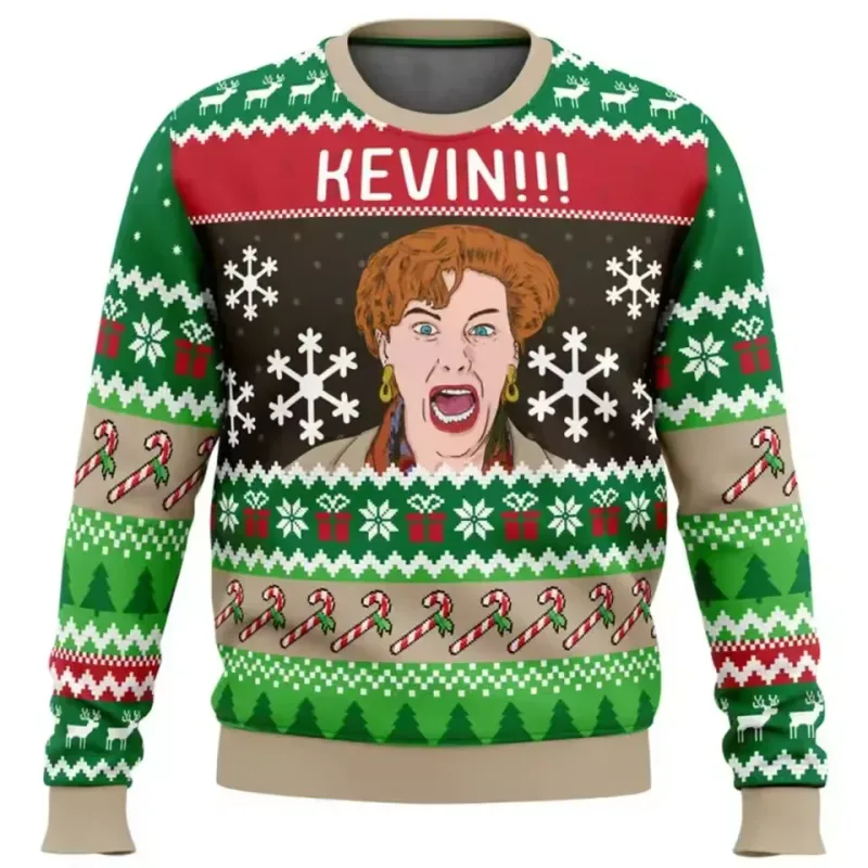 Home Alone Ugly Christmas Sweater Men Women Pullover Hot Sale Round Neck Long Sleeve Top Christmas Clothing 3D Funny Printed