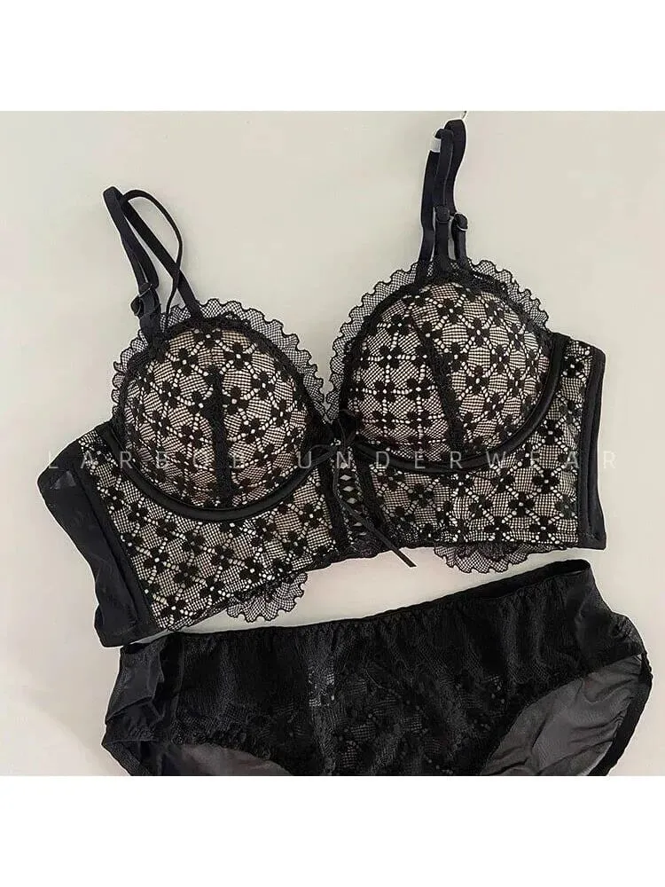 Lace Push Up Bra No Underwear Padding Slim Wireless Seamless Summer Sexy Bralette for Small Chest Lift Side Support Anti Sagging — image 3
