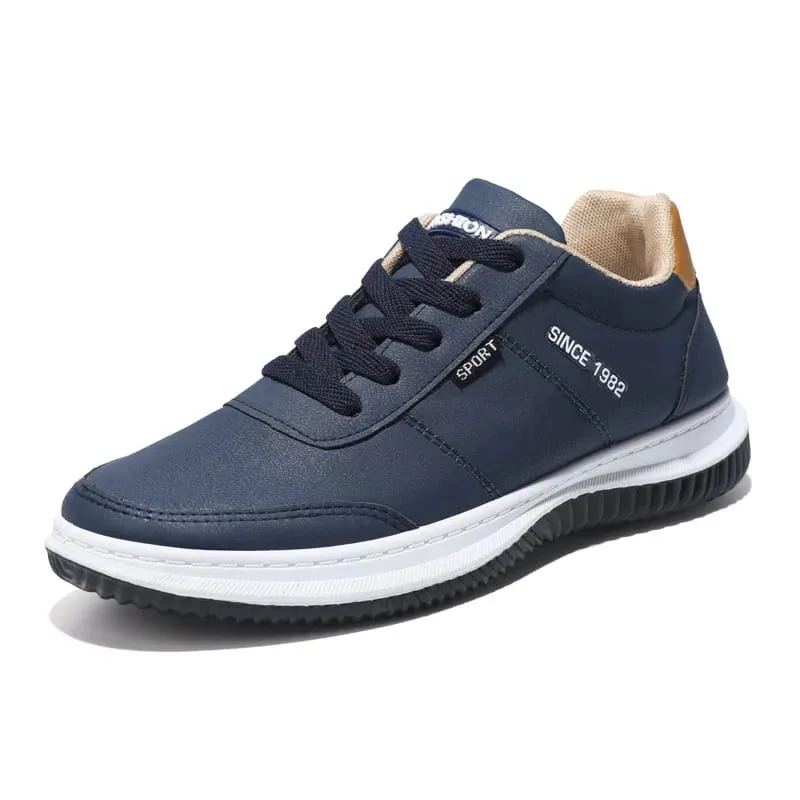 2026 Men Korean Style Leather Sneakers Autumn New Non Slip Shock Absorbing Training Shoes Lightweight Business Men Running Shoes — image 8