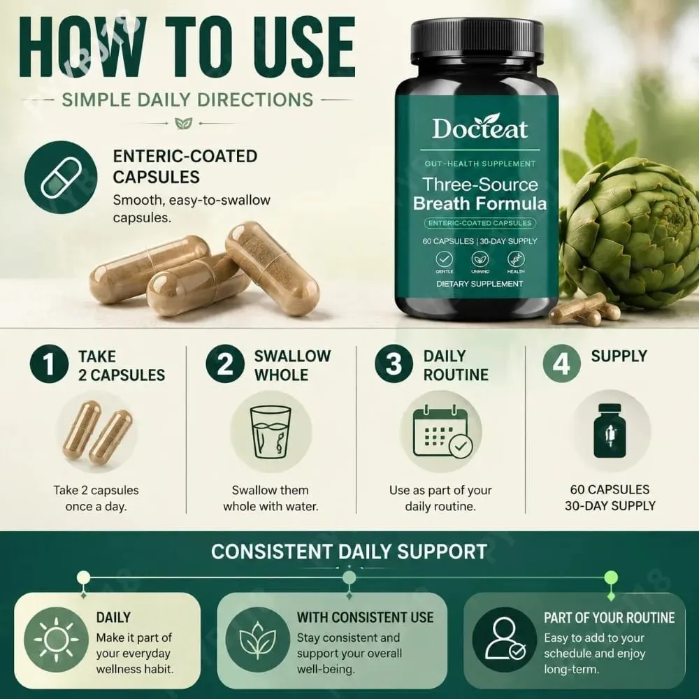 Docteat Gut Health Supplement Capsules with Berberine HCl Digestive Enzymes for Digestive Wellness & Immune Support 60 Capsules