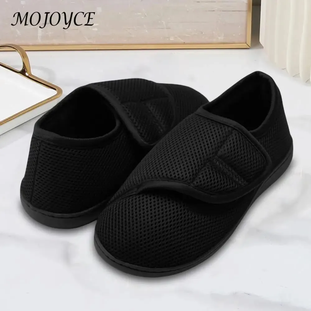 Unisex Diabetic Shoes Wide Walking Shoes na may Adjustable Closure Slip-On Orthopedic Shoes Hook and Loop Sneakers para sa Matatanda