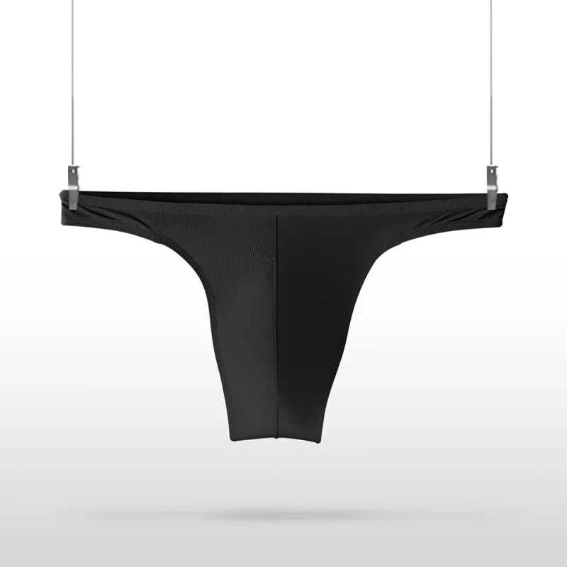 Ice Silk Thongs Men Sexy Underwear Soft Ribbed G-string Breathable Underpants Seamless Panties Male Lingerie Bulge Pouch Briefs — image 4