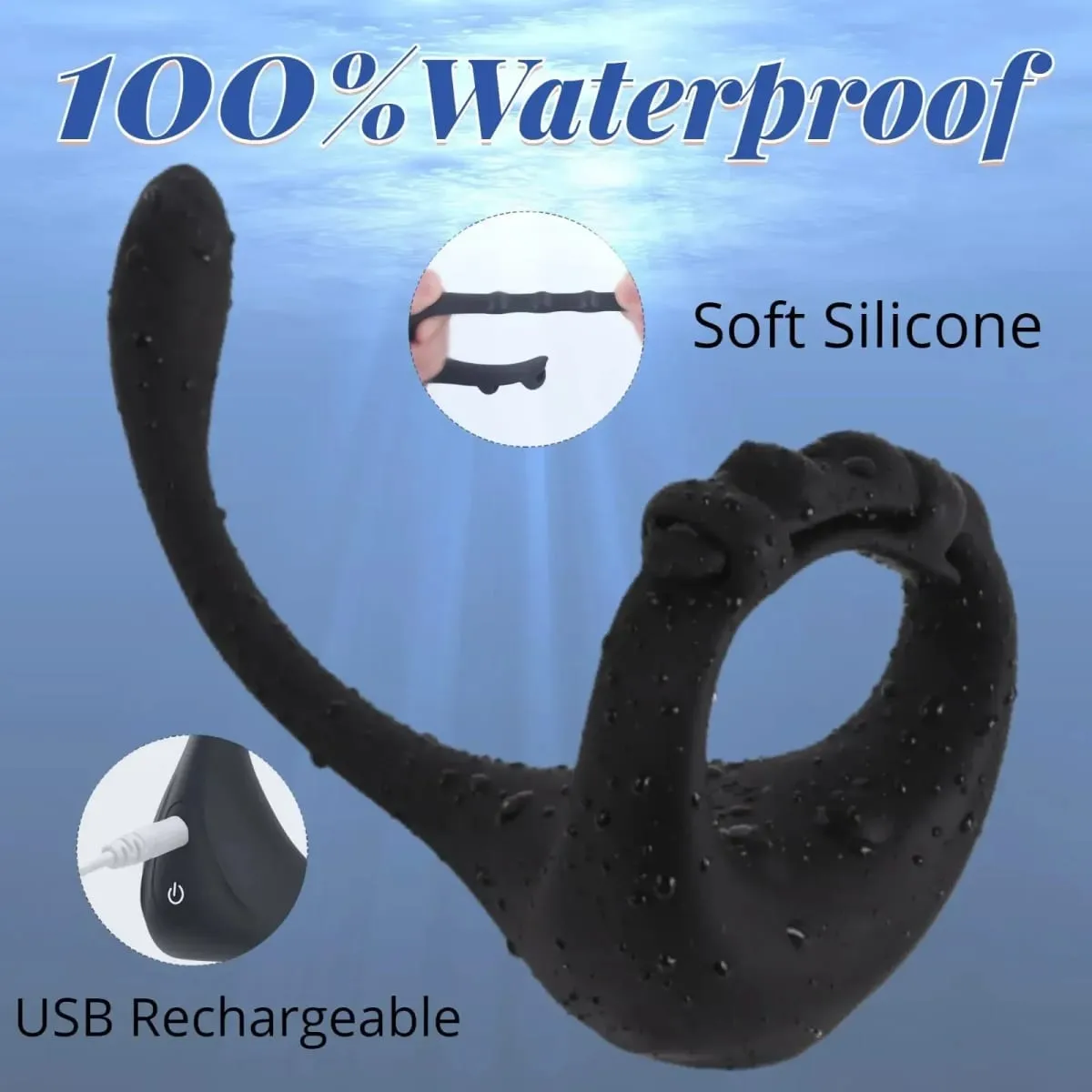 Y-Pao 3-in-1 Vibrating Cock Ring for Men Adjustable Penis Ring Vibrador Prostate Massager Remote Adult Sex Toys for Couples