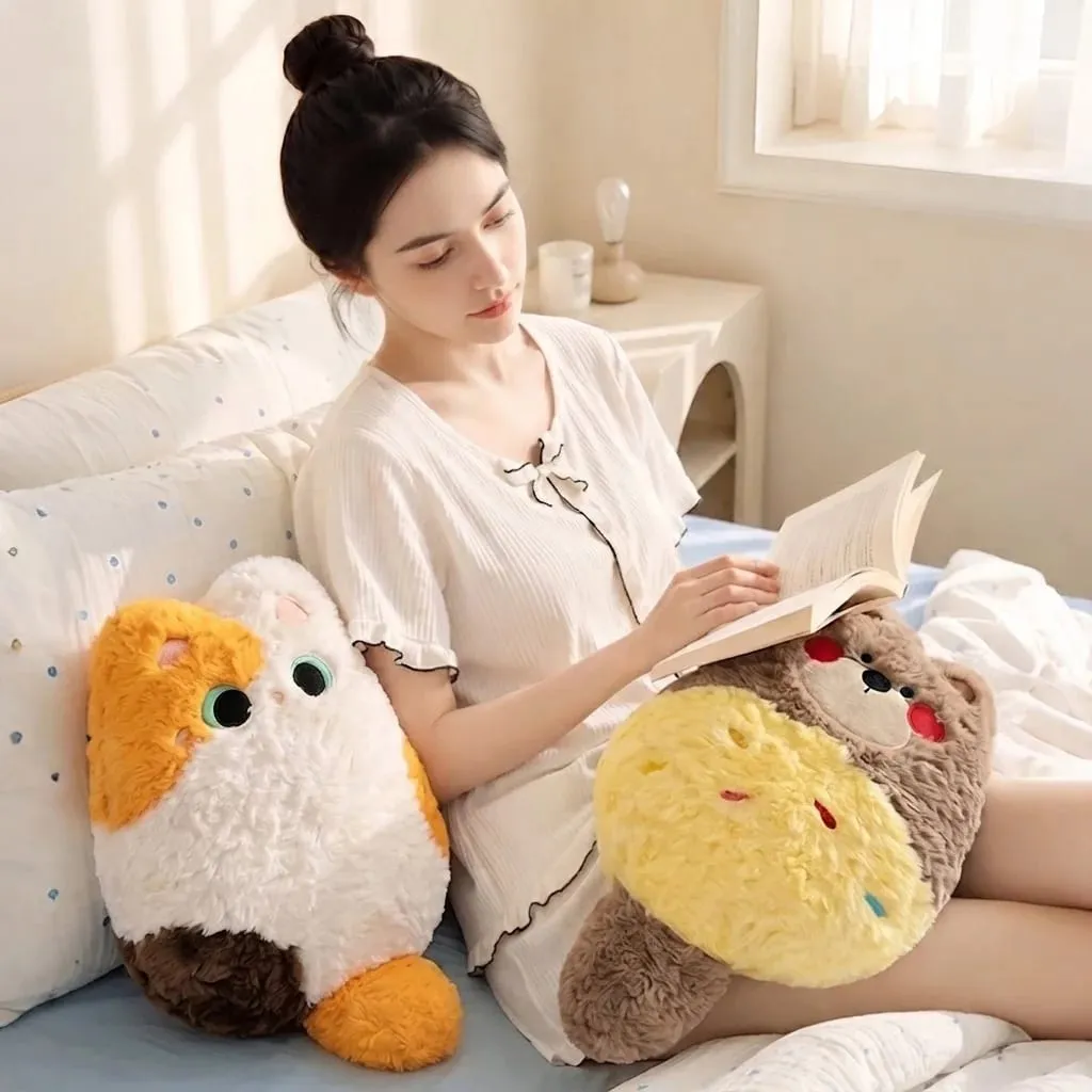 Kawaii Animal Plush Pillow Blanket 2 In 1 Soft Fluffy Animal Stuffed Doll Cushion Nap Pillow Blanket Home Sofa Bed Decor Gift