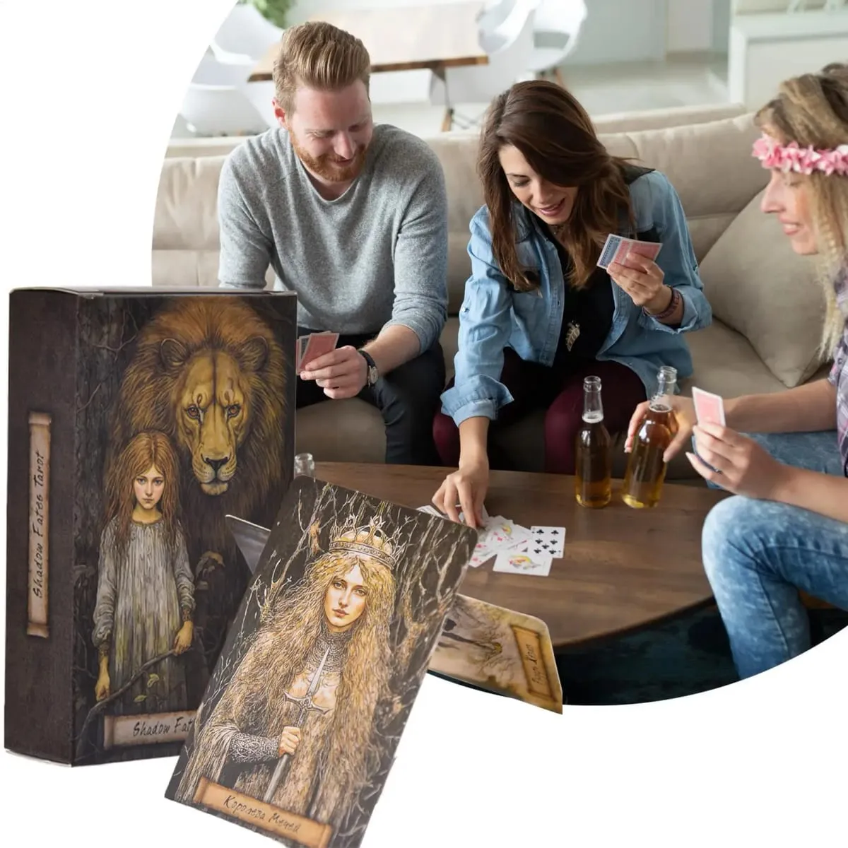 Tarot Cards for Beginners 80 Pieces Girl Board Game Portable Strategic Board Games for Boys Girls Women Men Play Halloween