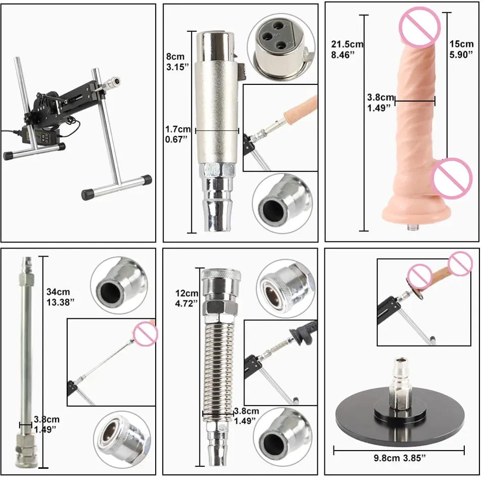 App-Controlled Mute High-Power 70W Dildo Sex Machine with Vac-u-Lock Dildo Attachments And Pumping Gun Adult Toy — image 2