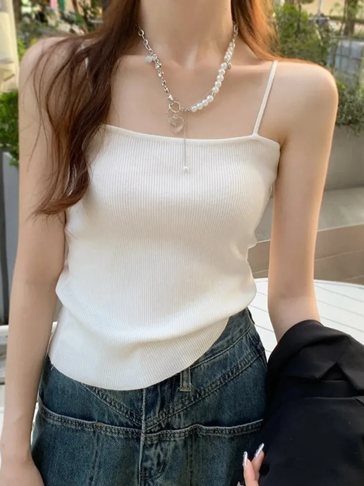 Backless Strap Tank Top Casual Women Halter Crop Tops Summer Sleeveless Camis Slim Solid Short Female Tube Cropped Vest 2026