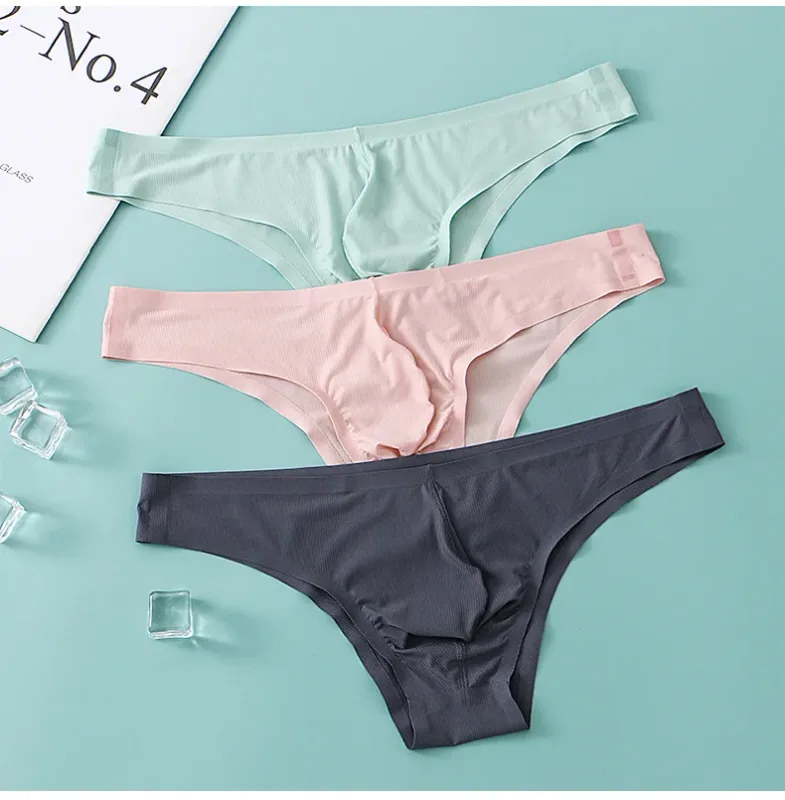 نصف الورك مثلث صغير ملابس داخلية للرجال منخفضة الخصر مثير الشباب الحرير الجليد سلس ملخصات الصيف خفيفة الوزن تنفس سراويل — image 15