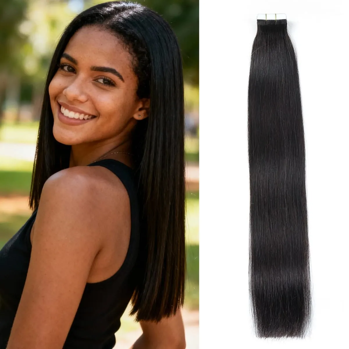 Straight Invisible Skin Weft Tape ins Extensions Human Hair Tape in Hair Extensions Real Human Hair 20pcs Remy Hair Extensions