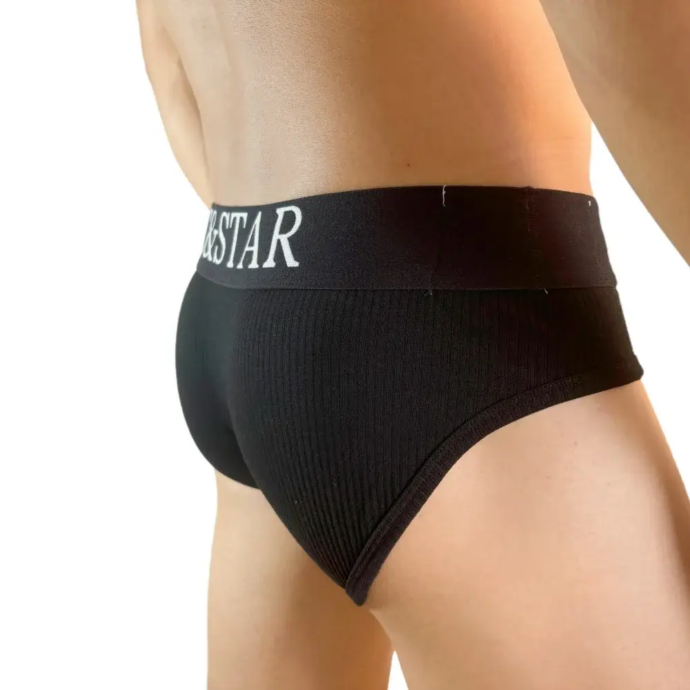 Cuecas masculinas atléticas com design de corte alto, cuecas de algodão com nervuras, conforto esportivo para homens, biquíni deslizante, tanga
