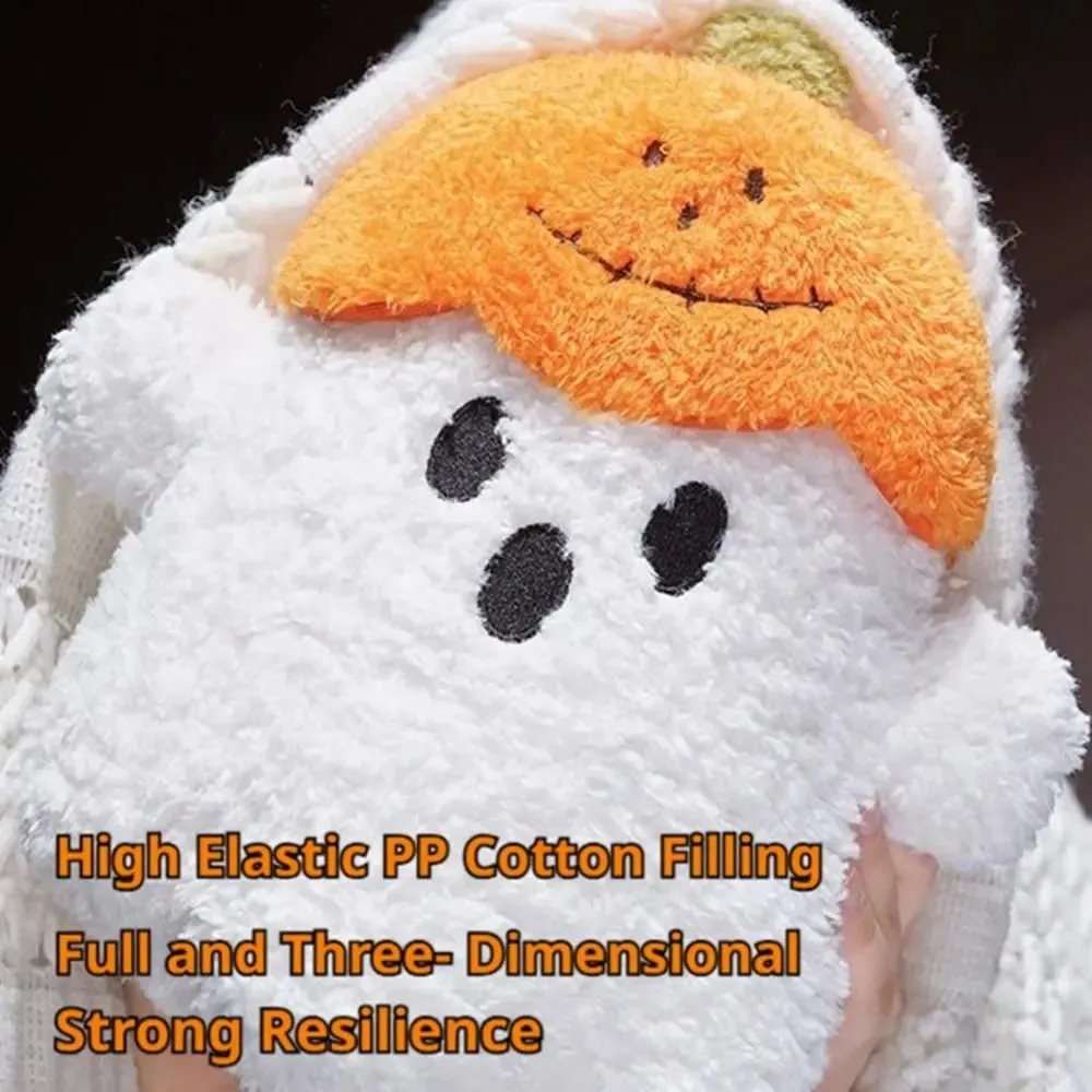 Cozy Ghost Decorative Cushion Hug Pillow Toy Plush Fabric PP Cotton Filling Ghost Decor Ornaments Halloween Pillow Home Decor