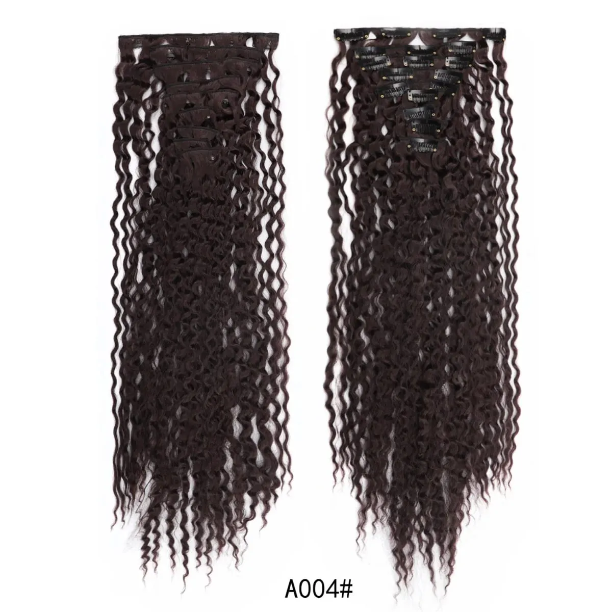 9PCS Clip-in Hair Extensions Kit Long Soft Curly Hair Extension Synthetic Kinky Curly Hairpieces Full Head Fake Pieces for Women — image 9