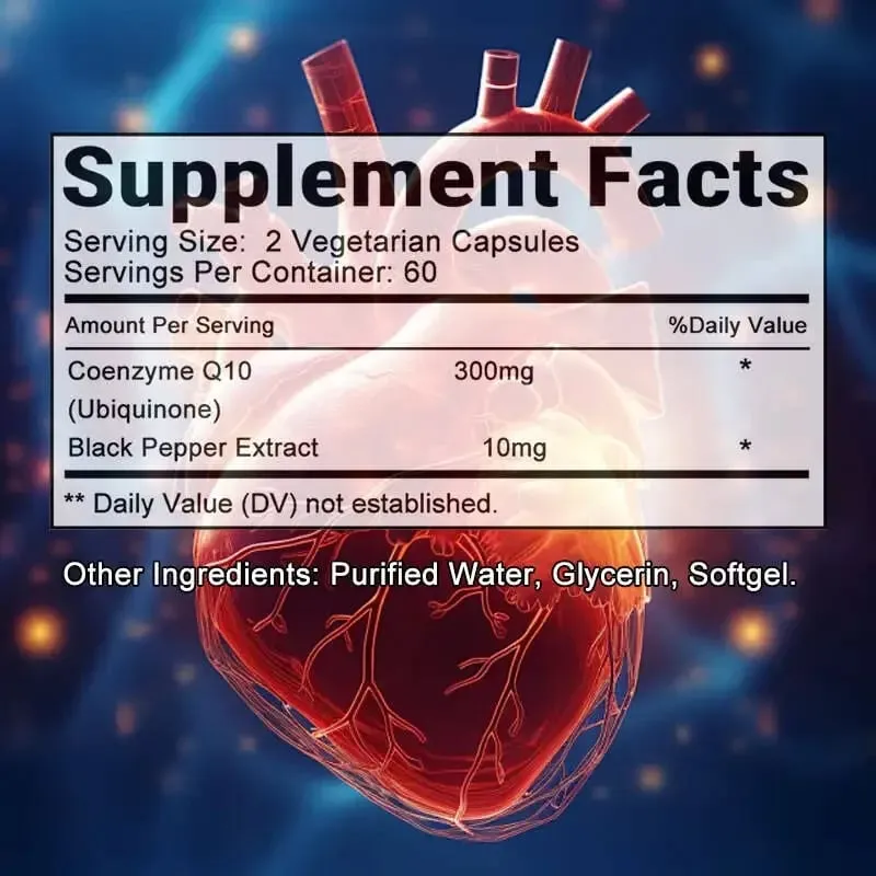 CoQ10 měkké gely - doplněk koenzymu Q10 (ubichinon) Vysoce vstřebatelný antioxidant podporuje zdraví srdce a produkci energie