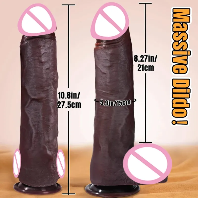Thick Silicone Dildo Huge Fake Penis Double Cock Woman G-Spot with Powerful Suction Cup Adult Sex Toy Vagina Orgasm Masturbator — image 8