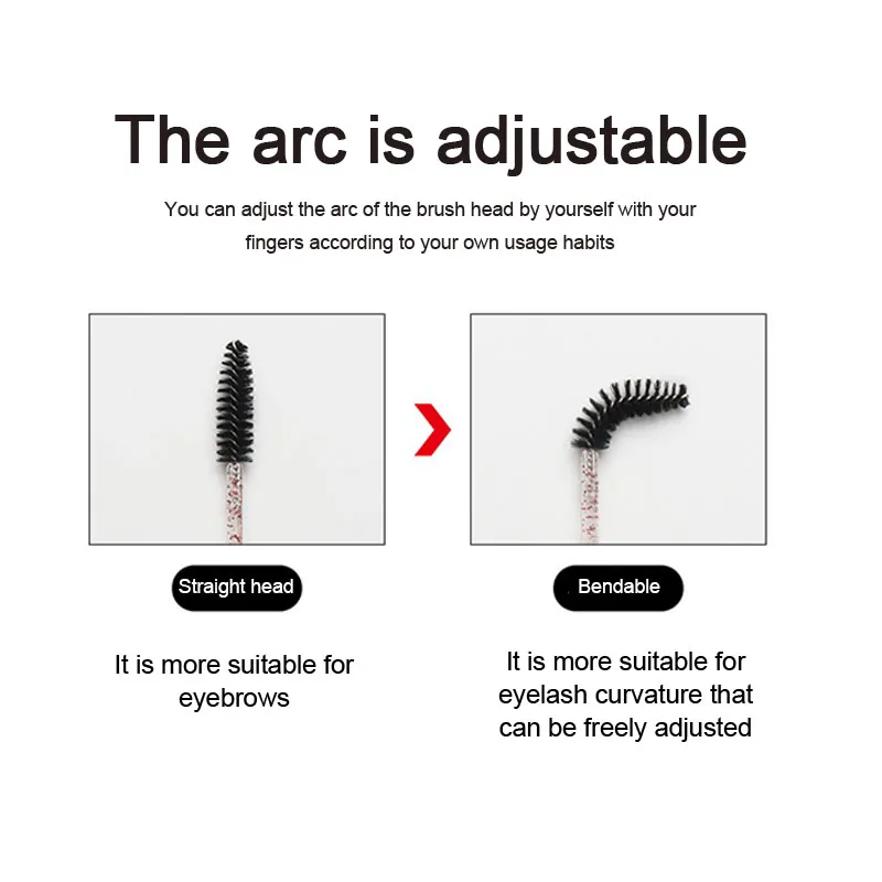 New 50/100pcs Microbrush for Eyelashes Brush Crystal Spoolie Brushes Eyebrow Comb Makeup Beauty Tool for Eyelashes HZS24