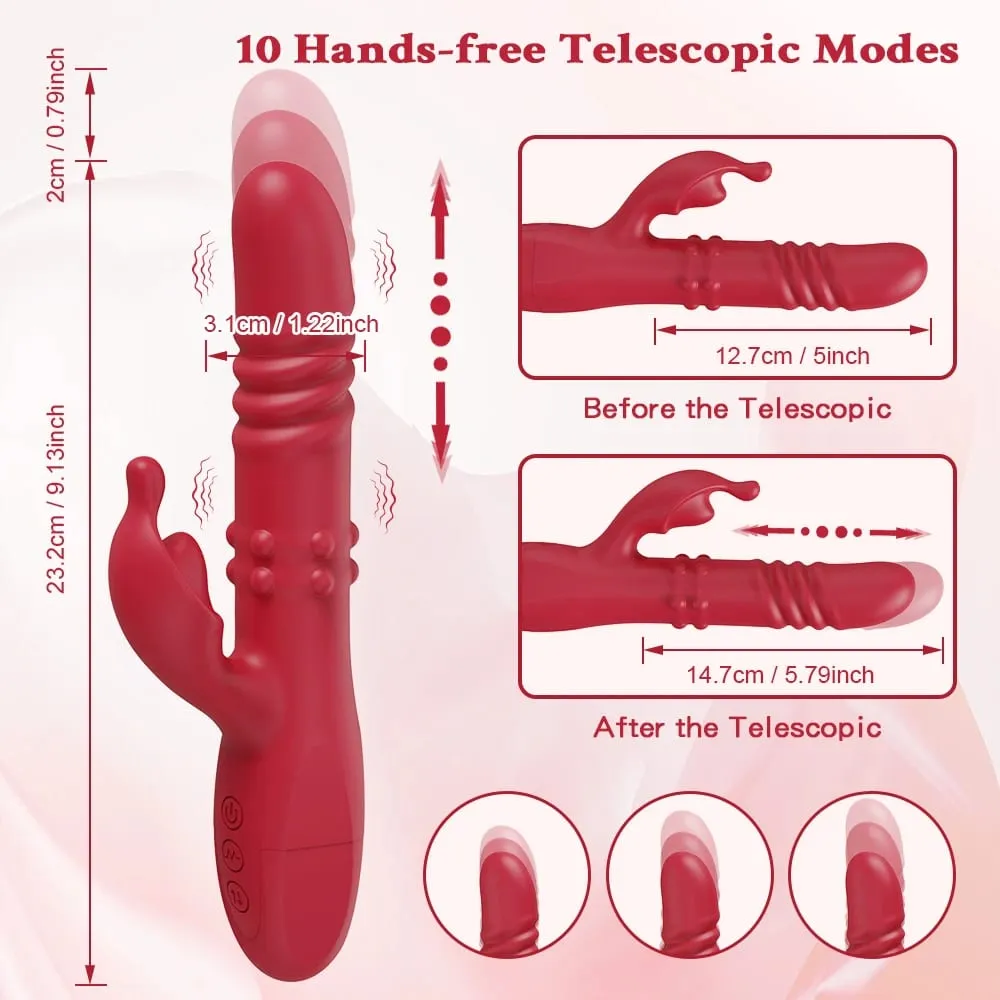 3 in 1 Thrusting Rotating Vibrator Clitoris Massager Telescopic G Spot Stimulator Women Dildo Adult Sex Toys Female Masturbator — image 6