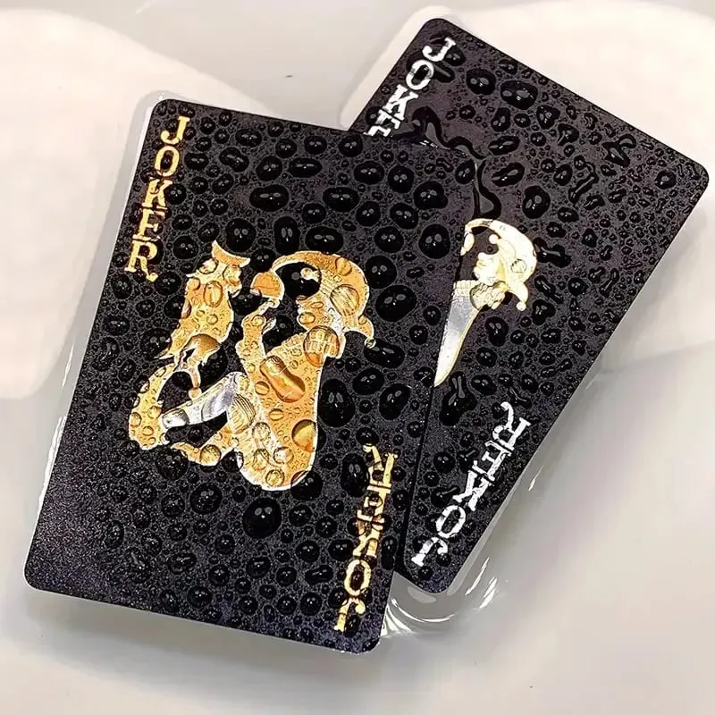 Black Gold Poker Cards Waterproof Design For Board Game Magic Show Daily Gathering Hobby Collection Indoor Entertainment