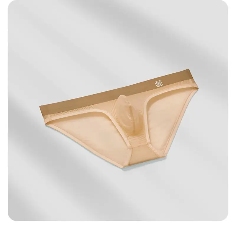 Ice Silk Ultra-thin Men Underwear Seamless Transparent Quick Drying Briefs Sexy U Bulge Pouch Triangle Underpants Erotic Panties