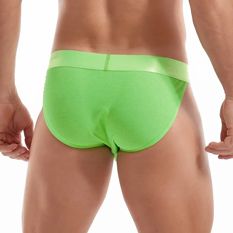 Jockmail Mans Underwear Gay Brief Nylon Mesh Sexy Low Waist Ropa Interior Hombre Letter Embroidery Sissy Panties Male Lingerie — image 4
