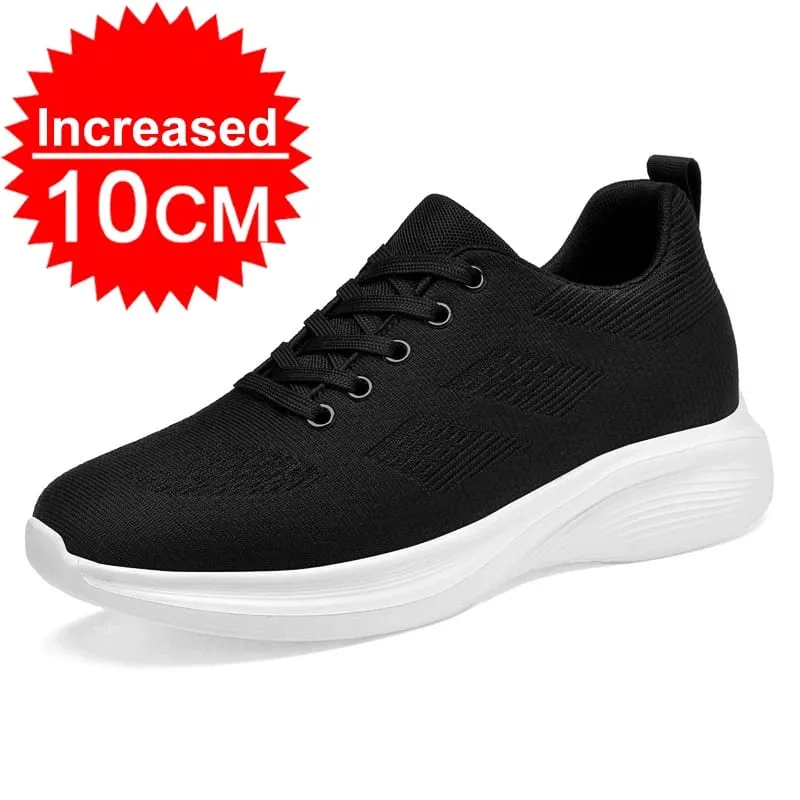 Flying Weaving Breathable Increase 8/10cm Invisible Height Increasing Casual Sneakers Men All Match Non-Slip Soft Walking Shoes