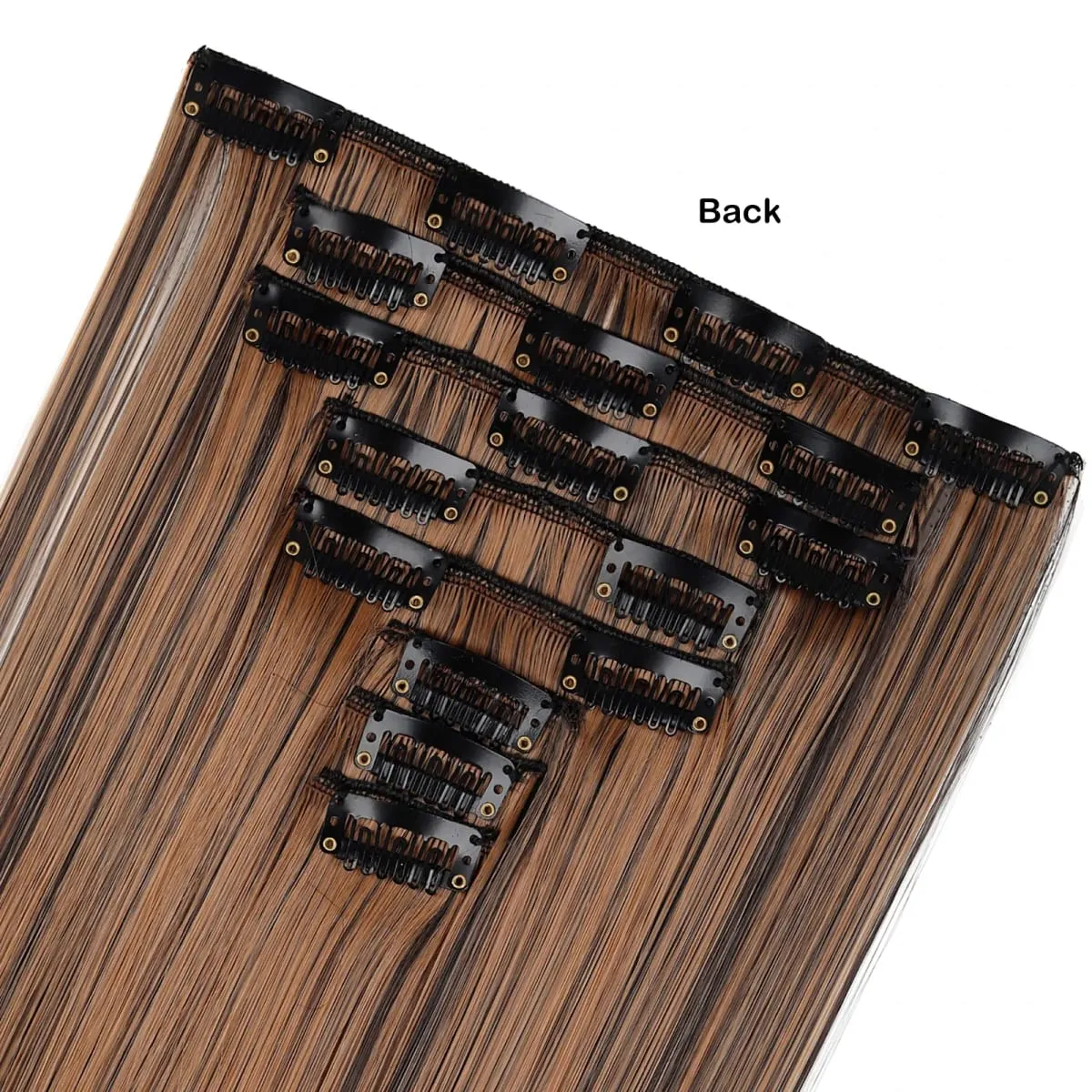 Clip In Hair Extensions Full Head 8 Pieces 17 Clips Synthetic Straight 24 Inch Matte Hair Set Multiple Colors