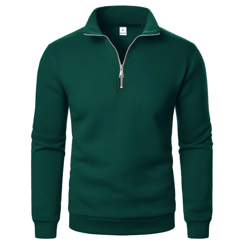 Spring Autumn new Casual Half Zipper stand collar sweatshirt Trend Simple slim men Pullover long sleeve tops Men's sweatshirt — image 25
