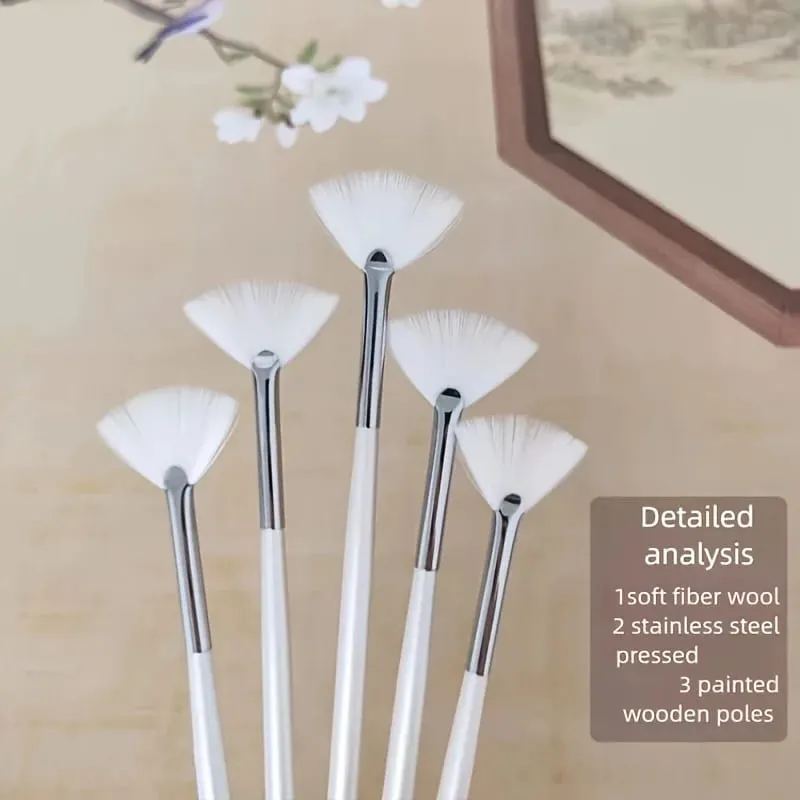 10pcs of fan-shaped fruit acid beauty brushes soft fan-shaped facial mask brushes for spa use spa essence liquid-specific brushe — image 5