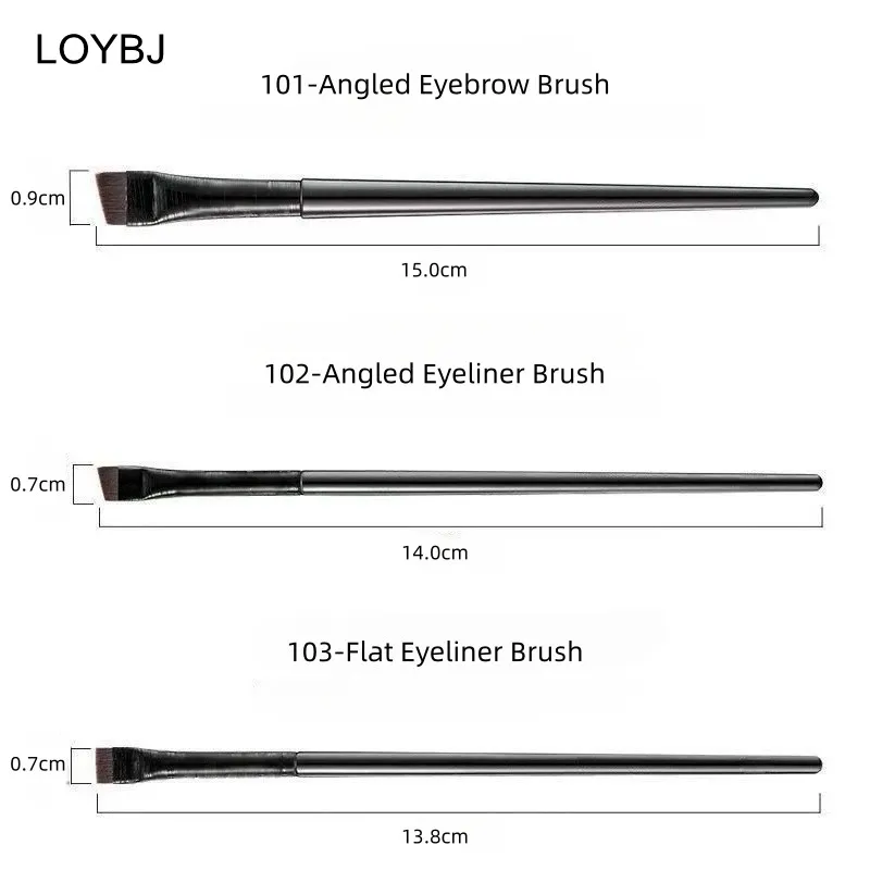 3/6/9/15/30PCS Ultra Thin Blade Eyeliner Brush Set Fine Angle Flat Eyebrow Brush Under The Eyes Flat Head Precise Detail Brushes — image 5