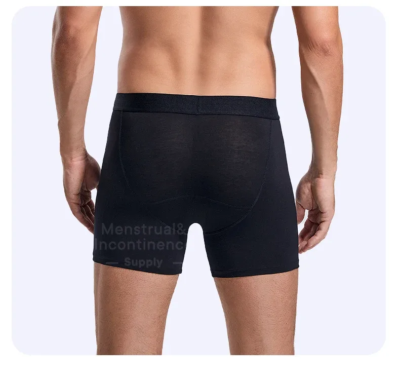 Men's Boxer Incontinence Anti-Leak Super Absorbent Reusable Washable Senior Leak Proof Underwear Control Stains and Odour