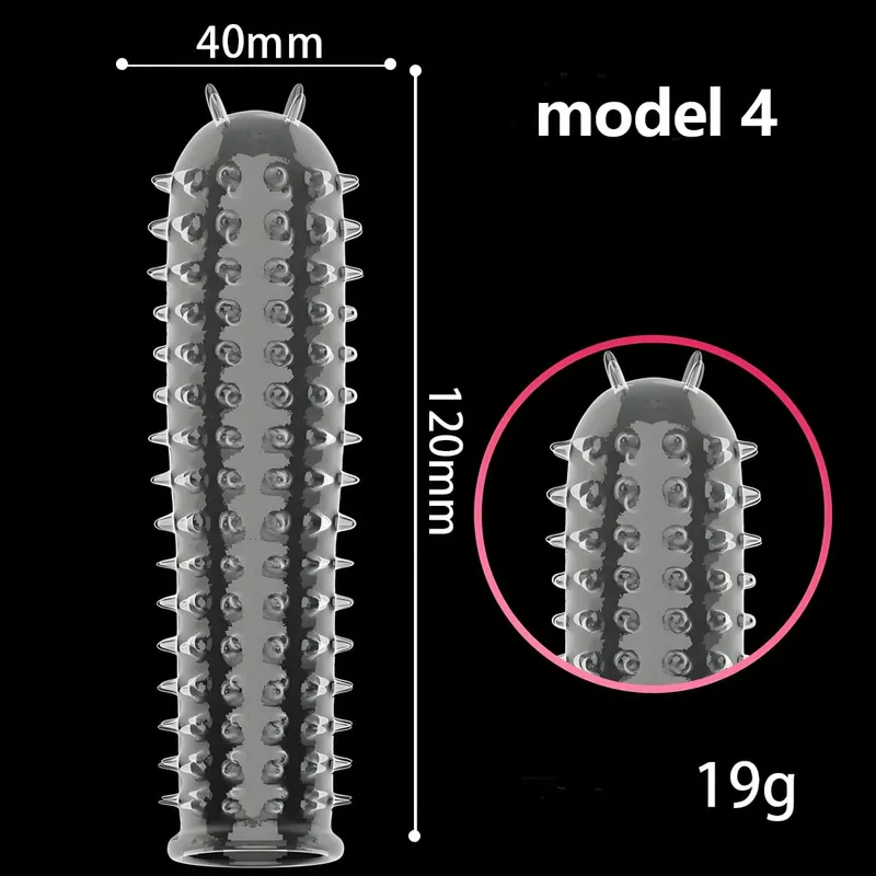 Penis Covers Extender Men's Condoms Crystal Penis Condoms Finger Cock Ring Adult Sex Toy For Sex Male Longer Lasting