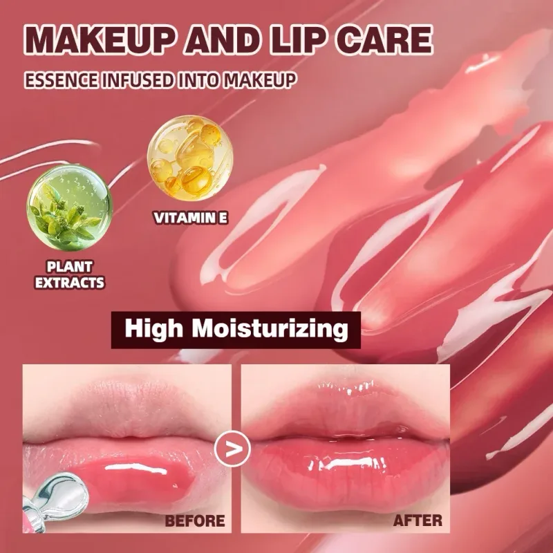 4 Farben Spiegelperle Fein schimmernder feuchtigkeitsspendender Pfeifen-Lipgloss Feuchtigkeitsspendender Kristallglanz-Lippenglasur-Schicht-Lippen-Make-up
