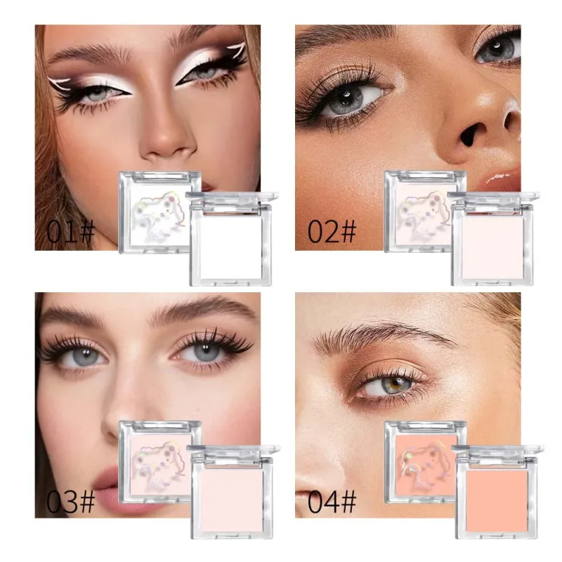 White Eyeshadow Palette Matte Shimmer Highlighter Waterproof Long Lasting Brightening Eye Makeup for Cut Crease — image 3