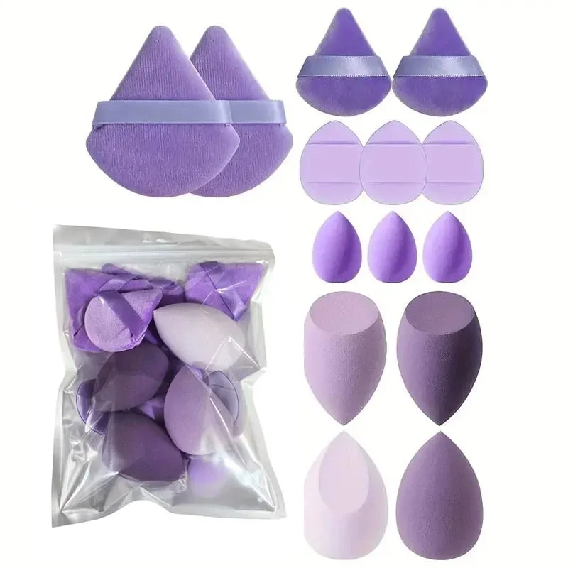 Kit de maquillage 33 pièces, grandes et petites éponges de beauté pour une application et un démaquillage impeccables, ensemble complet